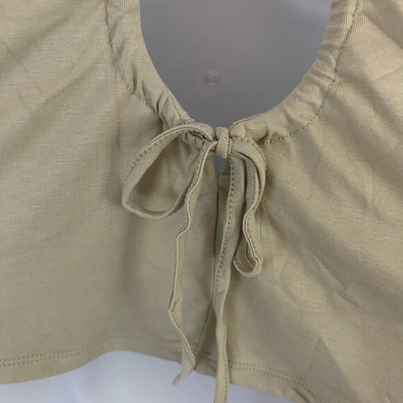 OGL Women's Eco-SkinKiss Tie Back Bandless Brami Crop Top Soft Lily Green XL New - Picture 7 of 9